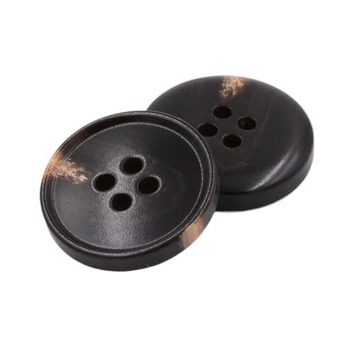 Kunstharzknöpfe mit vier Ösen, 15 mm bis 30 mm (4# Kaffee, 30 mm, 6 Stück), 6 Stück von Nnjdtuj
