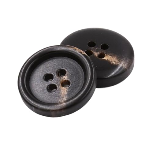 Kunstharzknöpfe mit vier Ösen, 15 mm bis 30 mm (Nr. 3 Kaffee, 25 mm, 6 Stück), 6 Stück von Nnjdtuj