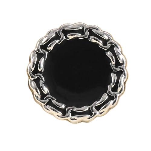 Metallknöpfe, 13 mm bis 25 mm, Sortiment (Silber und Schwarz, 23 mm, 6 Stück) von Nnjdtuj
