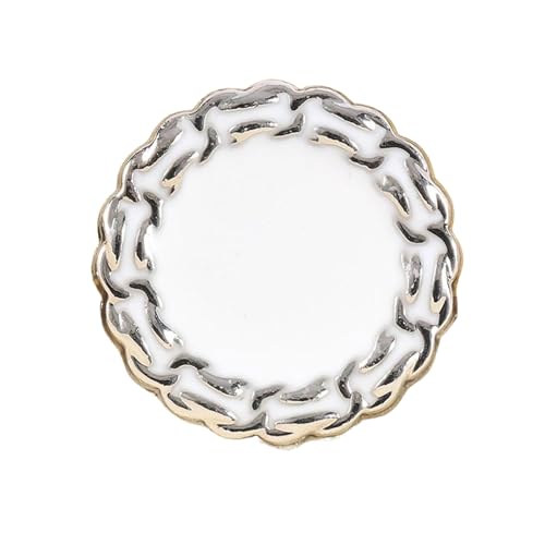 Metallknöpfe, 13 mm bis 25 mm, Sortiment (Silber und Weiß, 18 mm, 6 Stück) von Nnjdtuj