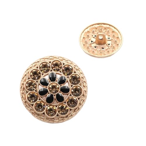 Metallknöpfe, 15 mm bis 30 mm (Nr. 13 # Schwarzgold, 25 mm, 5 Stück) von Nnjdtuj