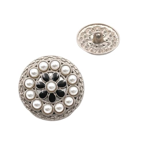 Metallknöpfe, 15 mm bis 30 mm (Nr. 16, Schwarz, Silber, 23 mm, 5 Stück) von Nnjdtuj