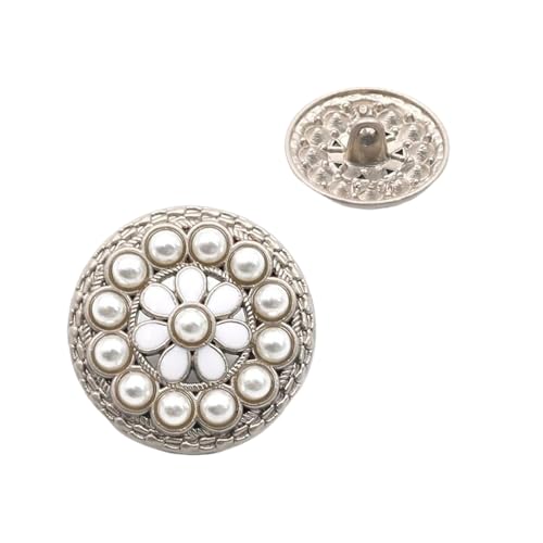 Metallknöpfe, 15 mm bis 30 mm (Nr. 17, Silber, 25 mm, 5 Stück) von Nnjdtuj