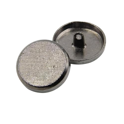Metallknöpfe, rund, 12 mm bis 28 mm, Sortiment (Gunmetal, 18 mm, 2 Stück), 2 Stück von Nnjdtuj