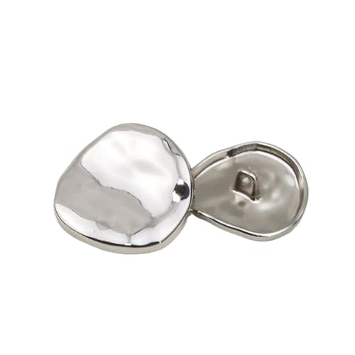 Metallknöpfe, unregelmäßig, gewellt, 15 - 25 mm (helles Silber, 18 mm, 6 Stück), 6 Stück von Nnjdtuj