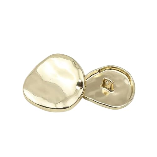 Metallknöpfe, unregelmäßig, gewellt, 15 mm - 25 mm (helles Gold, 15 mm, 6 Stück) von Nnjdtuj