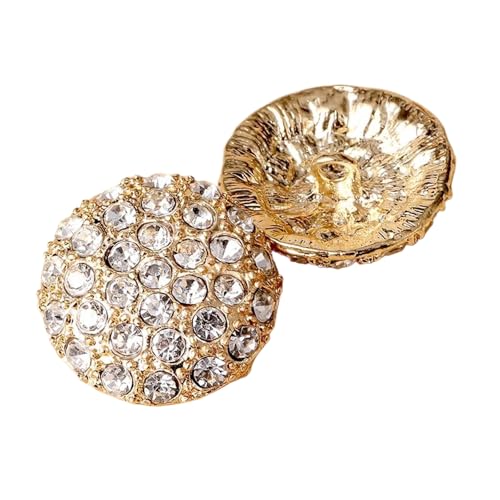 Metallknöpfe mit Kristallakzenten, 13 - 38 mm (Gold, 28 mm, 5 Stück) von Nnjdtuj
