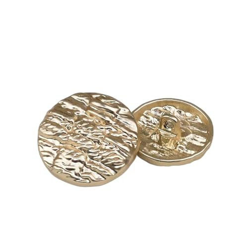 Metallknöpfe mit gewebter Hanfstruktur, 15 mm bis 23 mm (Misty Gold, 15 mm, 6 Stück) von Nnjdtuj