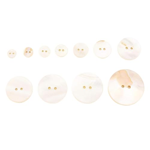 Muschelknöpfe, 8 mm bis 30 mm, Sortiment (6# Off-White, 30 mm, 6 Stück), 6 Stück von Nnjdtuj