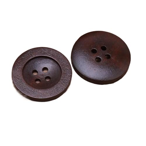 Runde Holzknöpfe, 9 mm bis 38 mm (breite Kante, tiefer Kaffee, 9 mm, 10 Stück) von Nnjdtuj