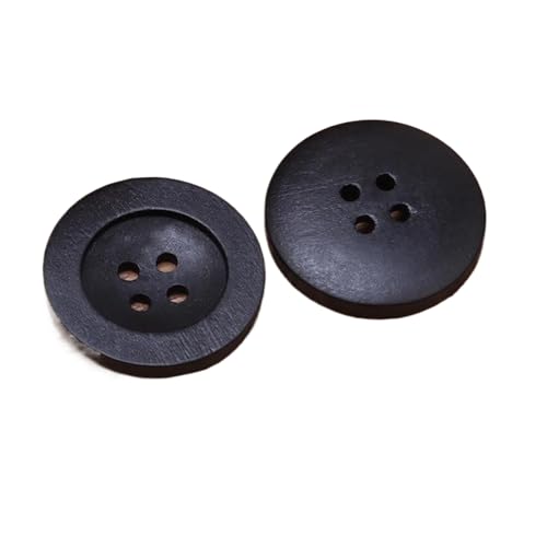 Runde Holzknöpfe, 9 mm bis 38 mm (breite Kanten, schwarz, 13 mm, 10 Stück) von Nnjdtuj