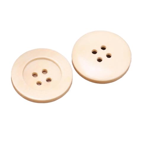 Runde Holzknöpfe, 9 mm bis 38 mm (breite Kanten, weiß, 28 mm, 10 Stück) von Nnjdtuj