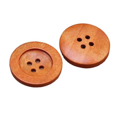 Runde Holzknöpfe, 9 mm bis 38 mm (breiter Rand, heller Kaffee, 12 mm, 10 Stück) von Nnjdtuj