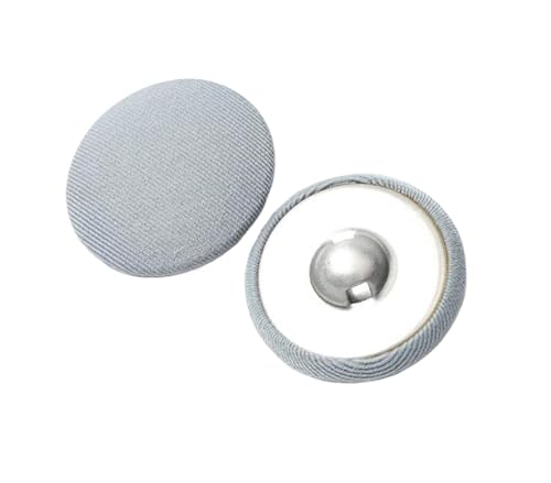 Runde Knöpfe mit Stoffbezug, 10 mm bis 30 mm (Hellblau, 25 mm, 6 Stück) von Nnjdtuj