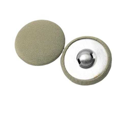 Runde Knöpfe mit Stoffbezug, 10 mm bis 30 mm (hellgrün, 30 mm, 6 Stück) von Nnjdtuj