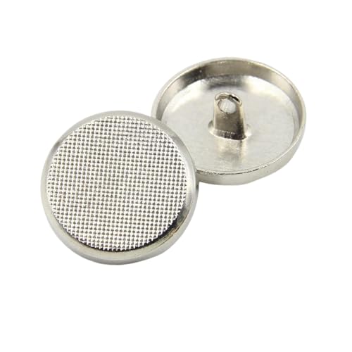 Runde Metallknöpfe, 12 mm bis 28 mm, Sortiment (silberfarben, 25 mm, 2 Stück) von Nnjdtuj