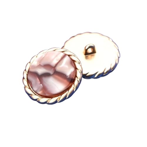 Runde Metallknöpfe, 20 mm, 23 mm, 25 mm (Rosa-Braun, 23 mm, 4 Stück) von Nnjdtuj