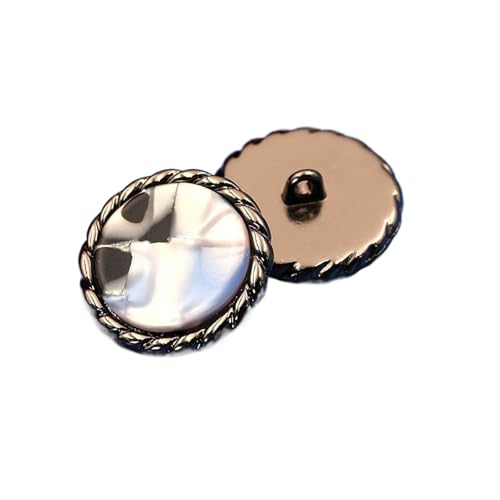 Runde Metallknöpfe, 20 mm, 23 mm, 25 mm (schwarz und weiß, 20 mm, 4 Stück), 4 Stück von Nnjdtuj