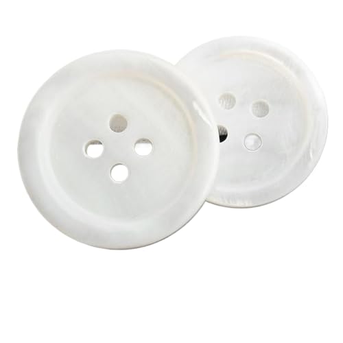 Runde Muschelknöpfe, 8 - 37 mm (Nr. 2 weiß, 37 mm, 10 Stück), 10 Stück von Nnjdtuj
