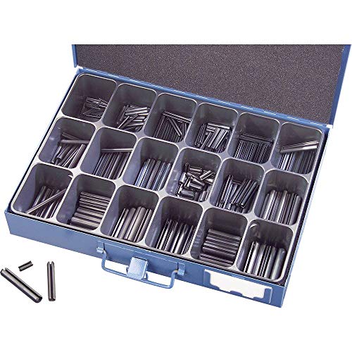 No Name 450 Stück Spannhülsen Sortiment DIN 1481, 18 Arten von 2 x 20 bis 10 x 60 mm, Stahl, Blau No Name 450 Stück Spannhülsen Sortiment DIN 1481, 18 Arten von 2 x 20 bis 10 x 60 mm, Stahl, Blau von No Name