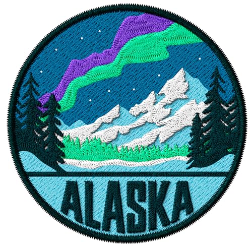 Alaska State Patch, bestickt, zum Aufbügeln, für Kleidung, Rucksäcke, Taschen, Jeans, Jacken, Größe 7,6 cm, ID45095 Alaska State Patch, bestickt, zum Aufbügeln, für Kleidung, Rucksäcke, Taschen, Jeans, Jacken, Größe 7,6 cm, ID45095 von No Thorns Media