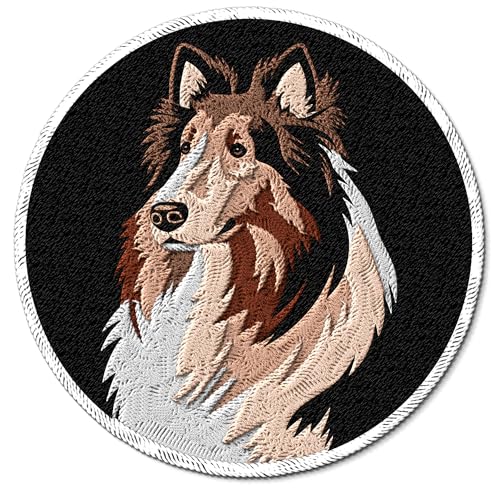 Aufnäher mit Collie-Motiv, bestickt, zum Aufbügeln, für Rucksack, Jacke, Stoffflicken für Kleidung, Souvenirs und Geschenke für Tierliebhaber, ID45095 von No Thorns Media