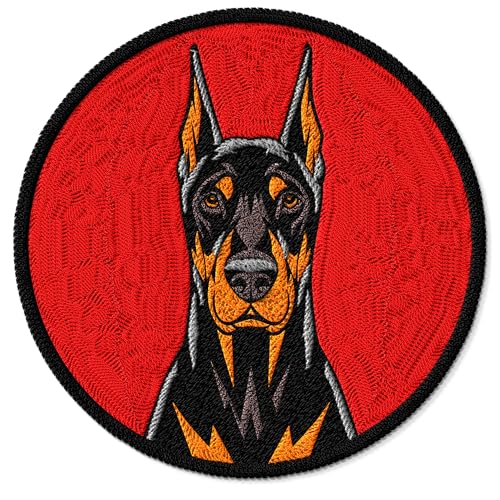 ID45095 Dobermann-Aufnäher, bestickt, zum Aufbügeln, für Kleidung, Rucksäcke, Taschen, Jeans, Jacken, Größe 7,6 cm ID45095 Dobermann-Aufnäher, bestickt, zum Aufbügeln, für Kleidung, Rucksäcke, Taschen, Jeans, Jacken, Größe 7,6 cm von No Thorns Media