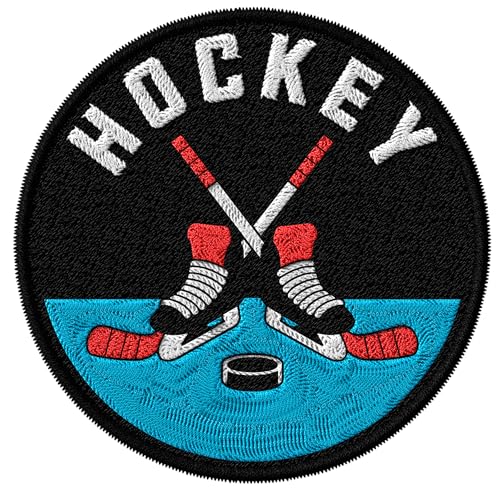 ID45095 Eishockey-Aufnäher, bestickt, zum Aufbügeln, für Kleidung, Rucksäcke, Taschen, Jeans, Jacken, Größe 7,6 cm ID45095 Eishockey-Aufnäher, bestickt, zum Aufbügeln, für Kleidung, Rucksäcke, Taschen, Jeans, Jacken, Größe 7,6 cm von No Thorns Media