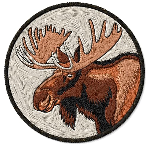 Aufnäher mit Elchmotiv, bestickt, zum Aufbügeln, für Rucksack, Jacke, Stoffflicken für Kleidung, Souvenirs und Geschenke für Tierliebhaber, ID45095 Aufnäher mit Elchmotiv, bestickt, zum Aufbügeln, für Rucksack, Jacke, Stoffflicken für Kleidung, Souvenirs und Geschenke für Tierliebhaber, ID45095 von No Thorns Media