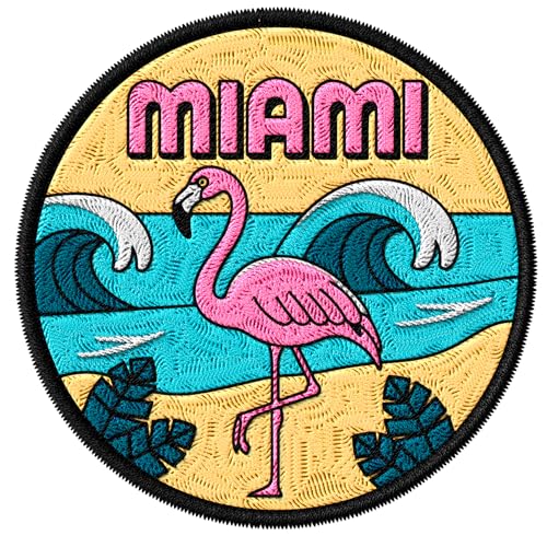 Miami Florida Aufnäher zum Aufbügeln auf Kleidung, Jeans, Damen, Herren, Kinder, Rucksäcke, Jacken, DIY-Projekte, ideal zum Basteln, bestickt, Souvenir, Reisen, Abenteuer, ID45095 Miami Florida Aufnäher zum Aufbügeln auf Kleidung, Jeans, Damen, Herren, Kinder, Rucksäcke, Jacken, DIY-Projekte, ideal zum Basteln, bestickt, Souvenir, Reisen, Abenteuer, ID45095 von No Thorns Media