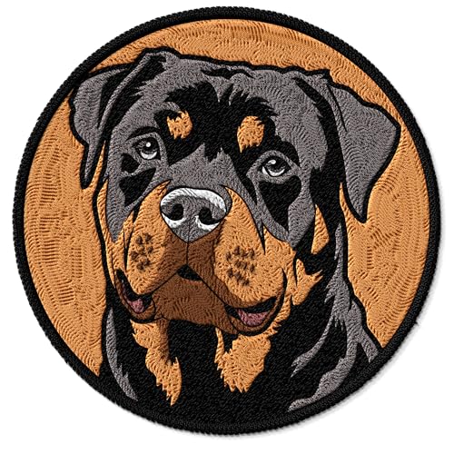 Rottweiler Aufnäher zum Aufbügeln für Kleidung, Rucksäcke, Taschen, Jeans, Jacken, Größe 7,6 cm, ID45095 von No Thorns Media