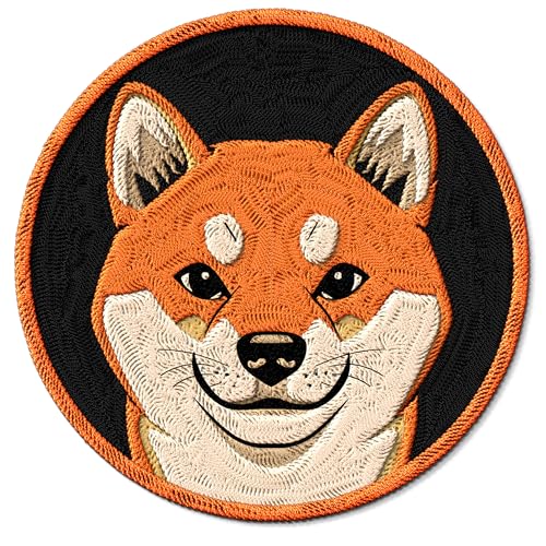 Shiba Inu Aufnäher für Kleidung, bestickt, zum Aufbügeln, für Rucksack, Jacke, Stoffflicken für Kleidung, Souvenirs und Geschenke für Tierliebhaber, ID45095 von No Thorns Media