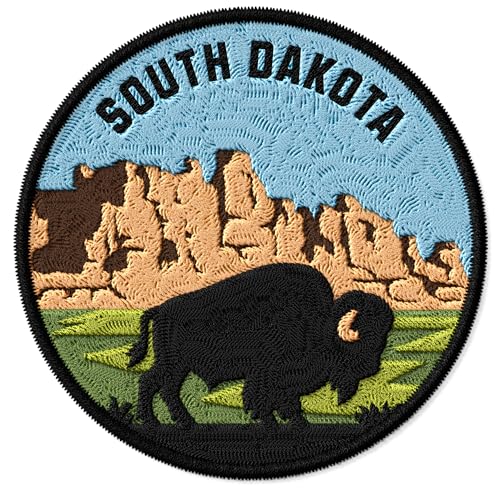South Dakota State Patch, bestickt, zum Aufbügeln, für Kleidung, Rucksäcke, Taschen, Jeans, Jacken, Größe 7,6 cm, ID45095 South Dakota State Patch, bestickt, zum Aufbügeln, für Kleidung, Rucksäcke, Taschen, Jeans, Jacken, Größe 7,6 cm, ID45095 von No Thorns Media