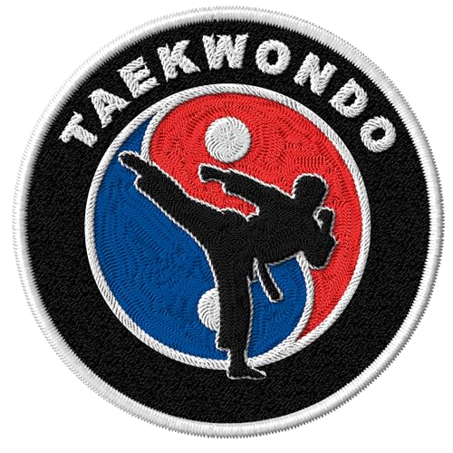Taekwondo-Aufnäher, bestickt, zum Aufbügeln, für Kleidung, Rucksäcke, Taschen, Jeans, Jacken, Größe 7,6 cm, ID45095 Taekwondo-Aufnäher, bestickt, zum Aufbügeln, für Kleidung, Rucksäcke, Taschen, Jeans, Jacken, Größe 7,6 cm, ID45095 von No Thorns Media