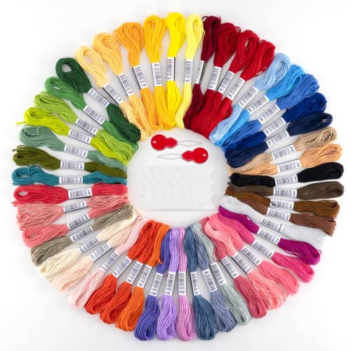 50 Farben Stickgarn set, Embroidery Floss Multifarben Weicher Polyester Perfekt für Armbänder Knüpfen Stickerei Basteln Crafts Arts Kreuzstich, 8m, 6fädig, Threads Nähgarne Häkeln 50 Farben Stickgarn set, Embroidery Floss Multifarben Weicher Polyester Perfekt für Armbänder Knüpfen Stickerei Basteln Crafts Arts Kreuzstich, 8m, 6fädig, Threads Nähgarne Häkeln von Noa Home Deco