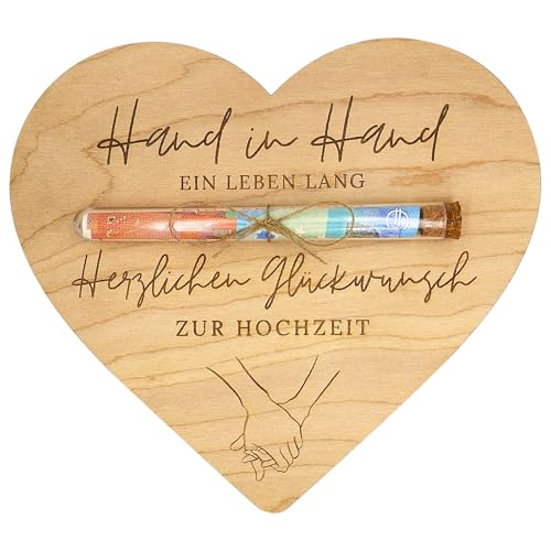 Noaxylic Herz Geldgeschenke Verpackung, Geldgeschenke Holz mit Reagenzgläsern, Wunscherfüller Geldgeschenk, Karte Hochzeit Geldgeschen, für Geburtstage, Weihnachten, Thanksgiving und Hochzeit. von Noaxylic