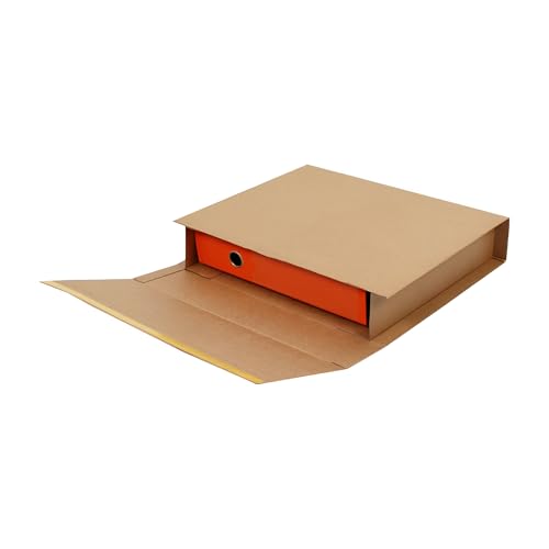 NoblesBox Braune Faltschachtel, Buchverpackung – 350x320x80 mm – Flache Kartonbox für Bücher und Dokumente, Versandkarton (25) von NoblesBox