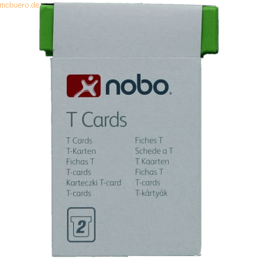 10 x Nobo T-Karte Gr. 2 VE=100 Stück Blisterverpackung grün 10 x Nobo T-Karte Gr. 2 VE=100 Stück Blisterverpackung grün von Nobo