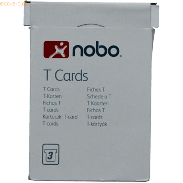 5 x Nobo T-Karte Gr. 3 VE=100 Stück weiß 5 x Nobo T-Karte Gr. 3 VE=100 Stück weiß von Nobo