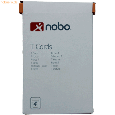 5 x Nobo T-Karte Gr. 4 VE=100 Stück orange von Nobo
