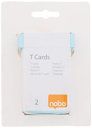 Nobo Kartentafel Zubehör T-Karten in Blisterverpackung, Größe 2, 100 Stück, blau von Nobo