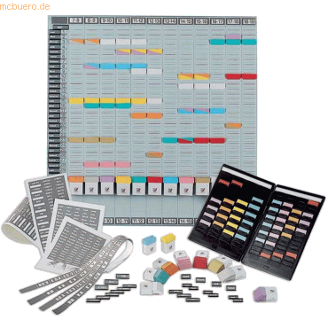 Nobo Professionelles Planer Set für T-Karten Gr. 1,5,Aluminium 12 Spal von Nobo