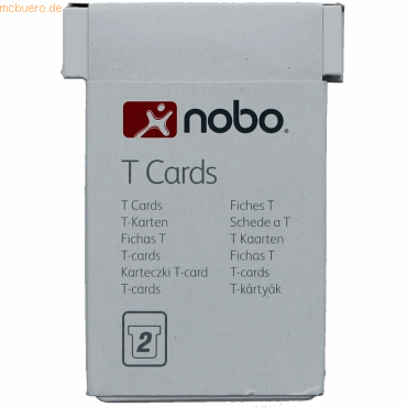 Nobo T-Karte Gr. 2 VE=100 Stück Blisterverpackung weiß von Nobo
