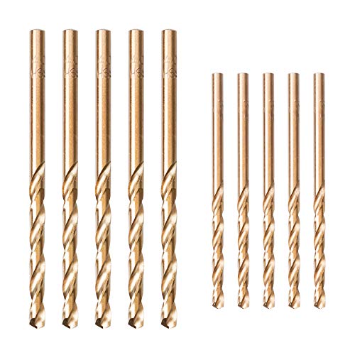 10 Stück M35 HSS Bohrer aus Kobalt Rapidstahl Spiralbohrer Set, 3mm/4mm Bohrer aus Kobalt für Metall Edelstahl Hartstahl Gusseisen Kupfer Aluminium Holz Kunststoff 10 Stück M35 HSS Bohrer aus Kobalt Rapidstahl Spiralbohrer Set, 3mm/4mm Bohrer aus Kobalt für Metall Edelstahl Hartstahl Gusseisen Kupfer Aluminium Holz Kunststoff von Bateya