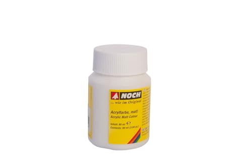 NOCH® Acrylfarbe, matt, weiß, 90 ml für Modellbau und kreative Bastelprojekte, wetterfest und schnelltrocknend von NOCH