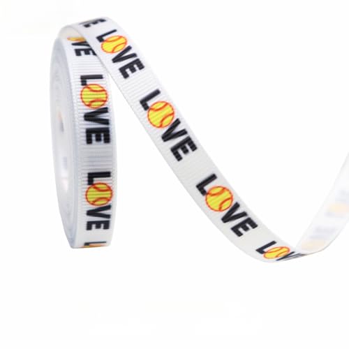 3/8in Baseball Ribbons, Sports Softball Bands Soft Ball Ribbons Grosgrain Bands for Gift Wrapping Sports Party Supplies for DIY Crafts Hair Bow Decoration (3,100 Yards) von Nocyclonic
