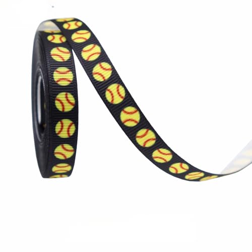 3/8in Baseball Ribbons, Sports Softball Bands Soft Ball Ribbons Grosgrain Bands for Gift Wrapping Sports Party Supplies for DIY Crafts Hair Bow Decoration (5,100 Yards) von Nocyclonic