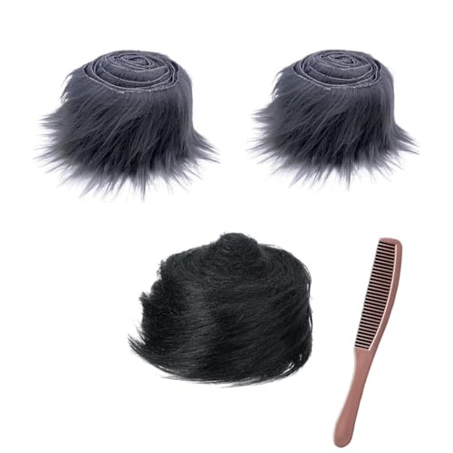 3 stück Kunstfell Wichtelbart zum Basteln, 2 Zollx59 Zoll Furry Faux Fur Precut Strips, Fellband Kunstfell Band, Fell Langhaarplüsch Fellstoff fur bart wichtel,Santa Hair,Dwarf DIY Deko von Nocyclonic