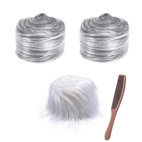 3 stück Kunstfell Wichtelbart zum Basteln, 2 Zollx59 Zoll Furry Faux Fur Precut Strips, Fellband Kunstfell Band, Fell Langhaarplüsch Fellstoff fur bart wichtel,Santa Hair,Dwarf DIY Deko von Nocyclonic