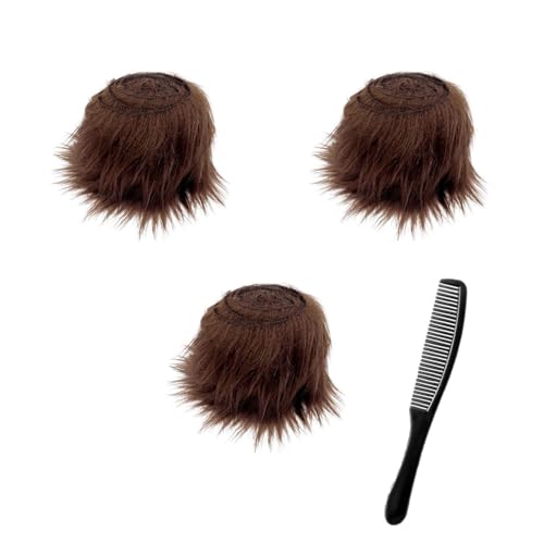 3 stück Kunstfell Wichtelbart zum Basteln, 2 Zollx59 Zoll Furry Faux Fur Precut Strips, Fellband Kunstfell Band, Fell Langhaarplüsch Fellstoff fur bart wichtel,Santa Hair,Dwarf DIY Deko von Nocyclonic